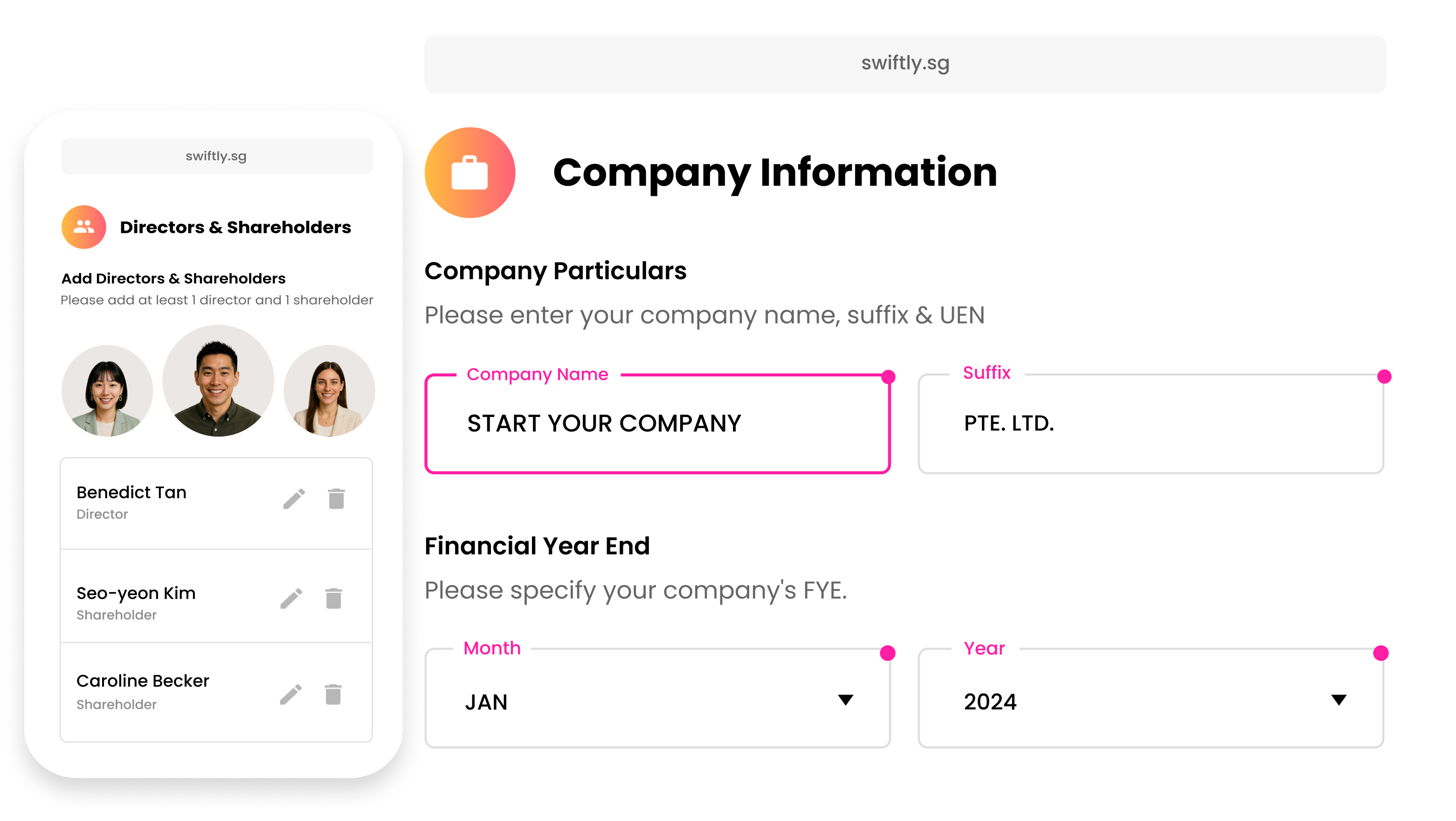 Corporate Company Information Page Desktop